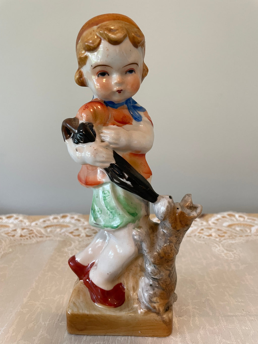 Vintage Japan hand painted boy and girl figurines