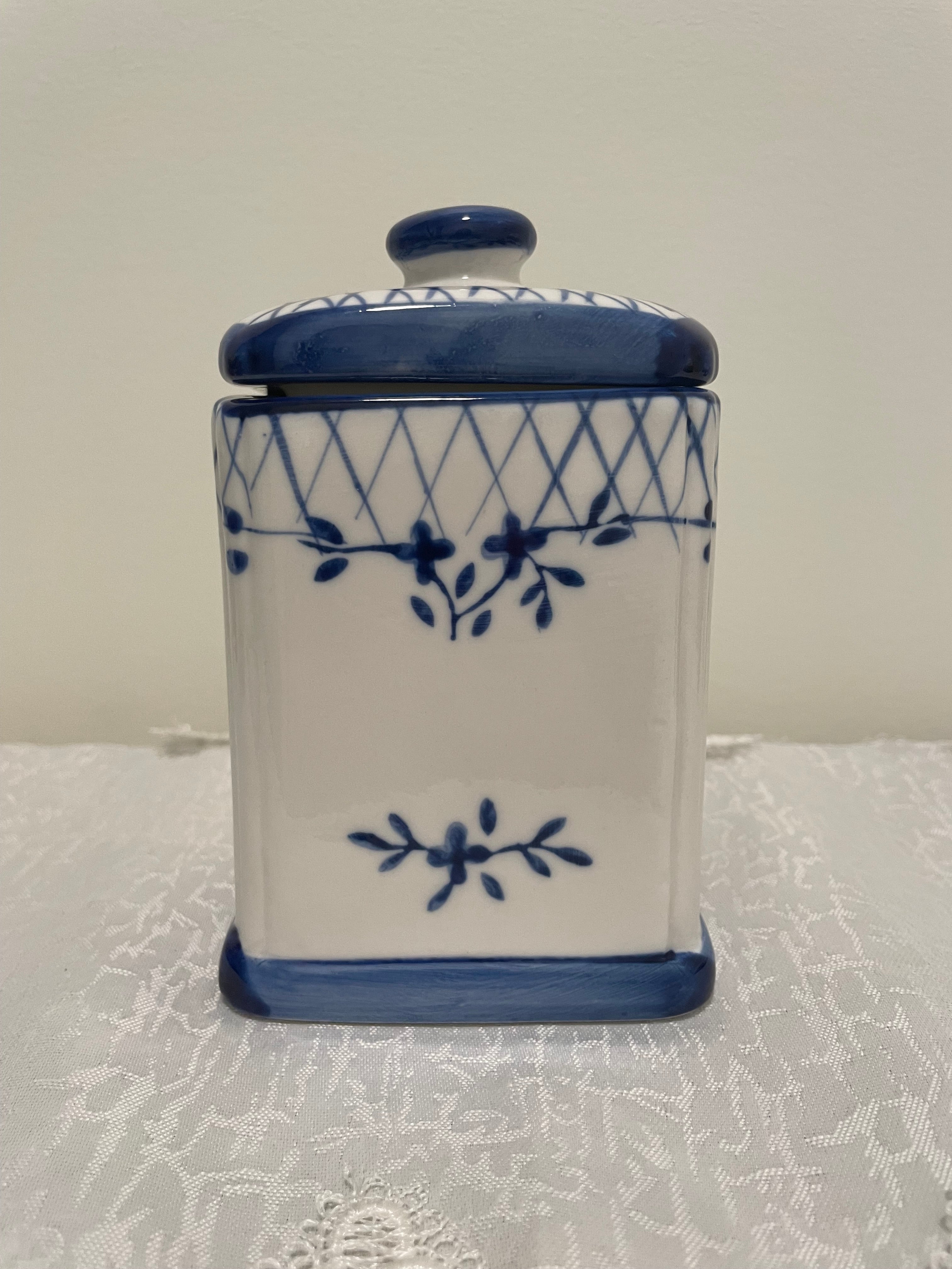 Blue and White tea bag holder
