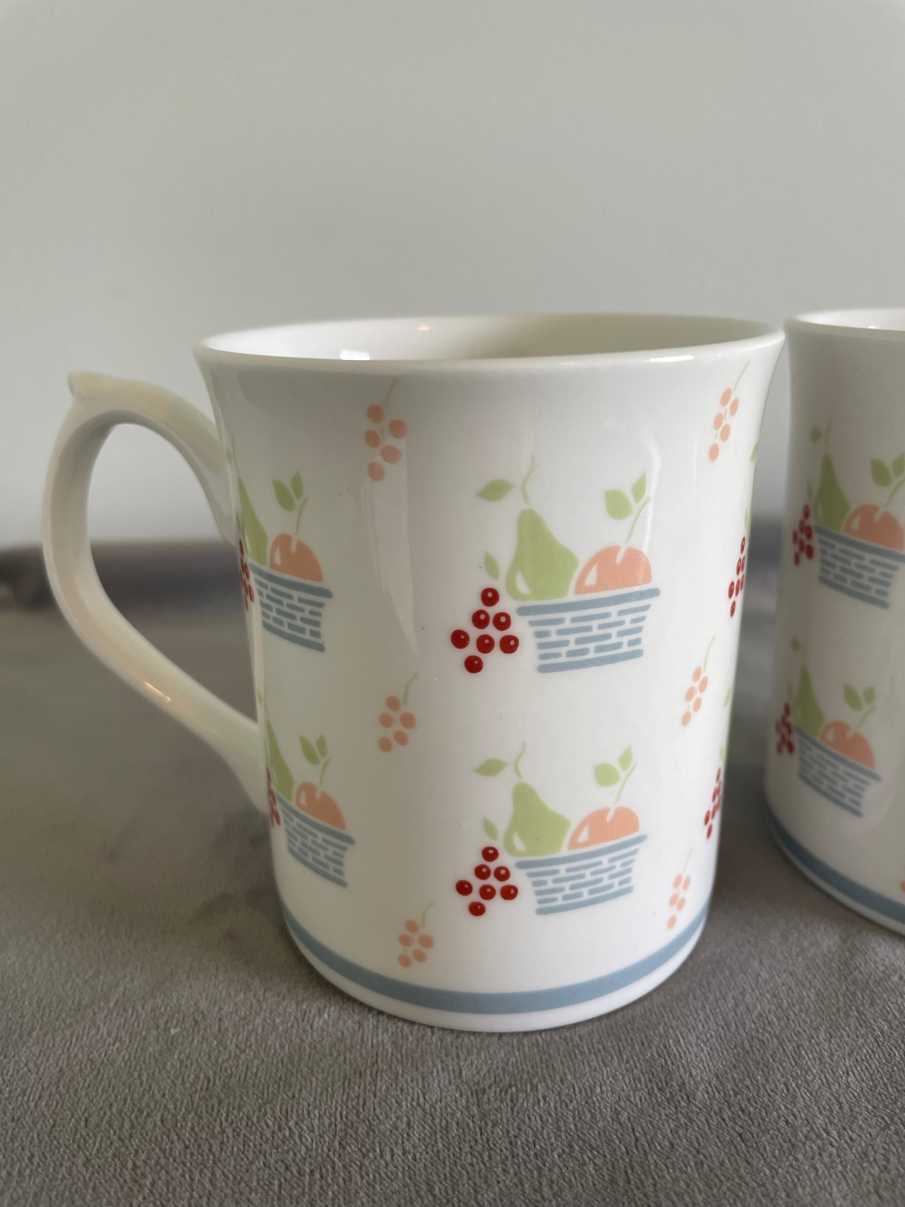 Elizabethan Staffordshire "Apples & Pears" mugs