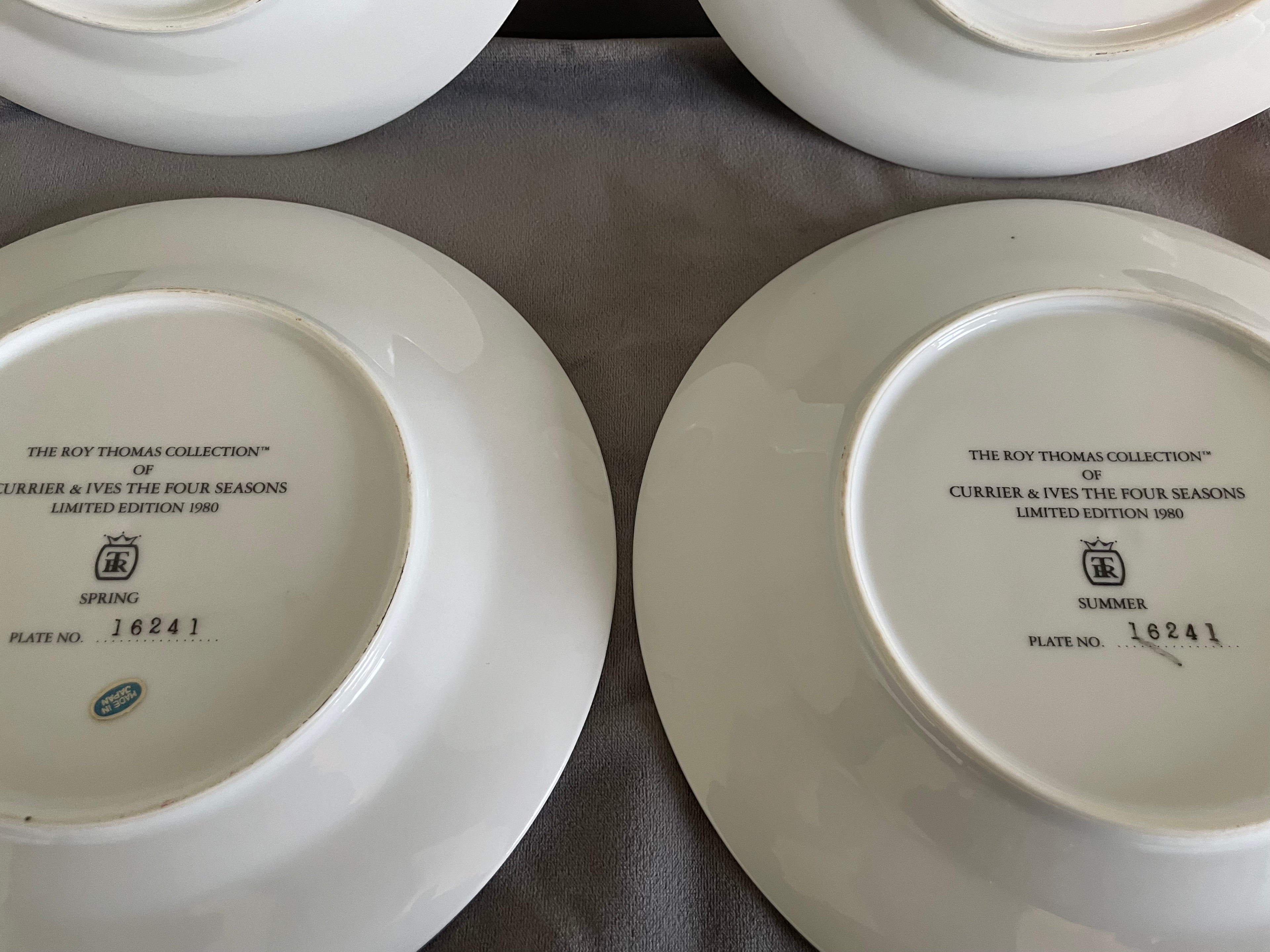 Currier & Ives “The Four Seasons” 1980 plates