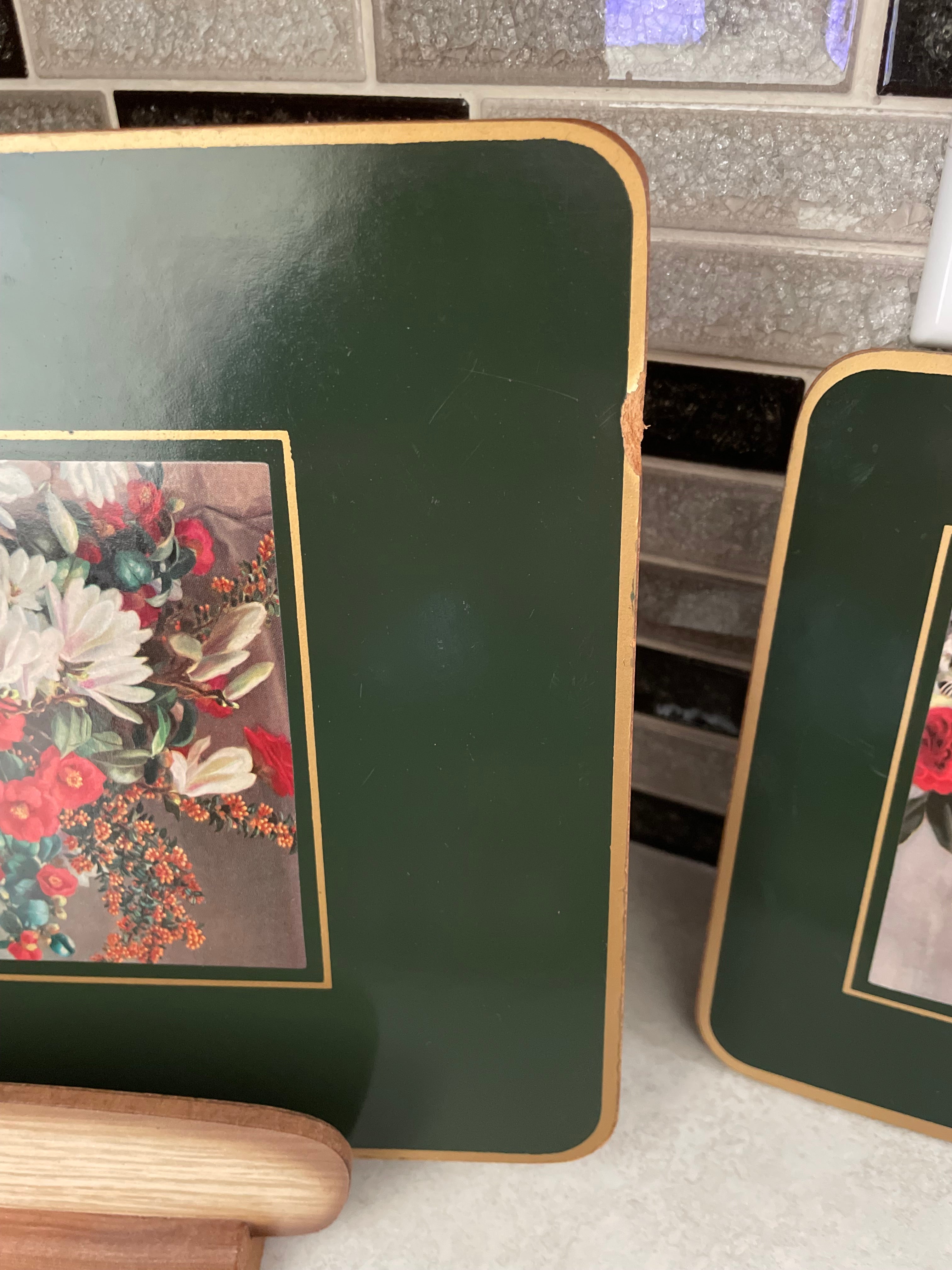 Clover Leaf cork-backed table mats