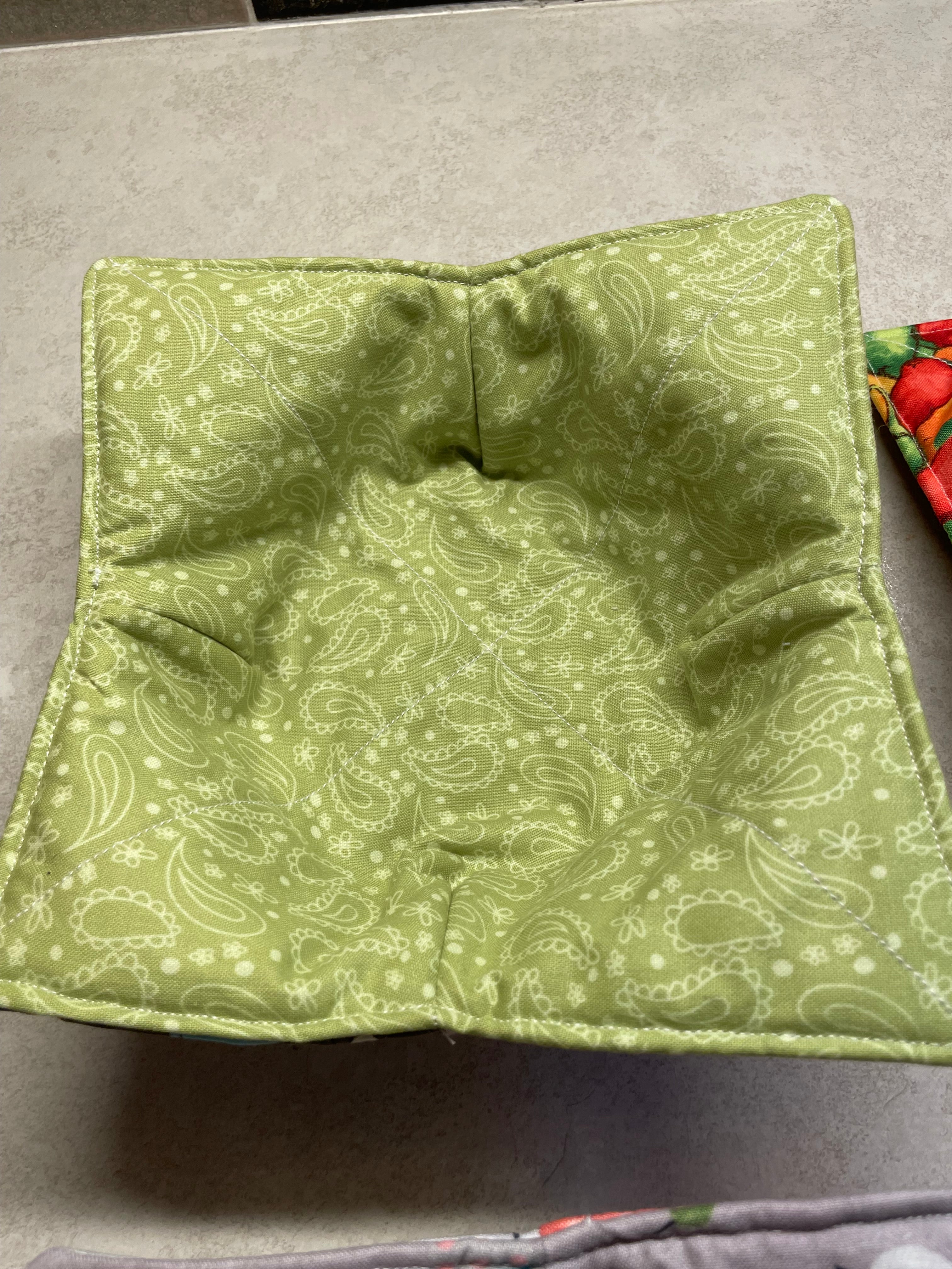 Handmade fabric bowl cozy - Set of 4