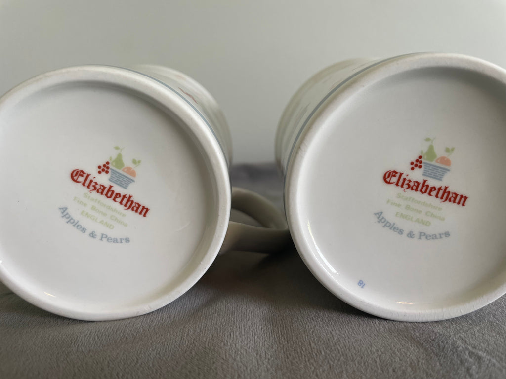 Elizabethan Staffordshire "Apples & Pears" mugs