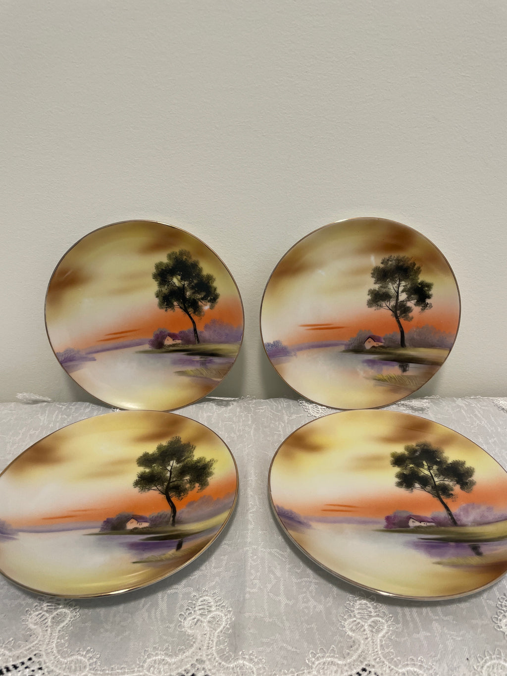 Vintage Noritake hand painted plates- Set of 4