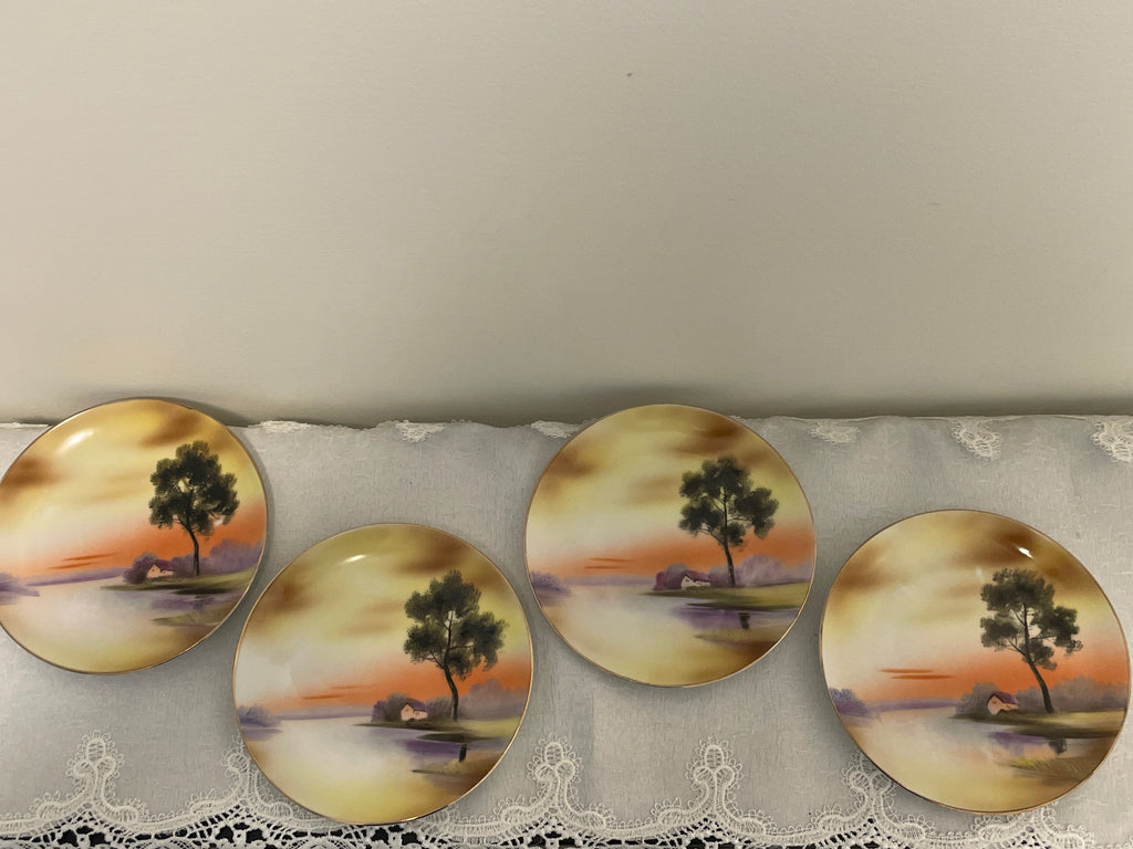 Vintage Noritake hand painted plates- Set of 4