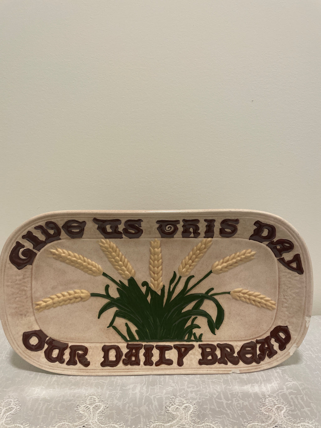 Vintage Holland Mold "Give Us This Day Our Daily Bread" platter