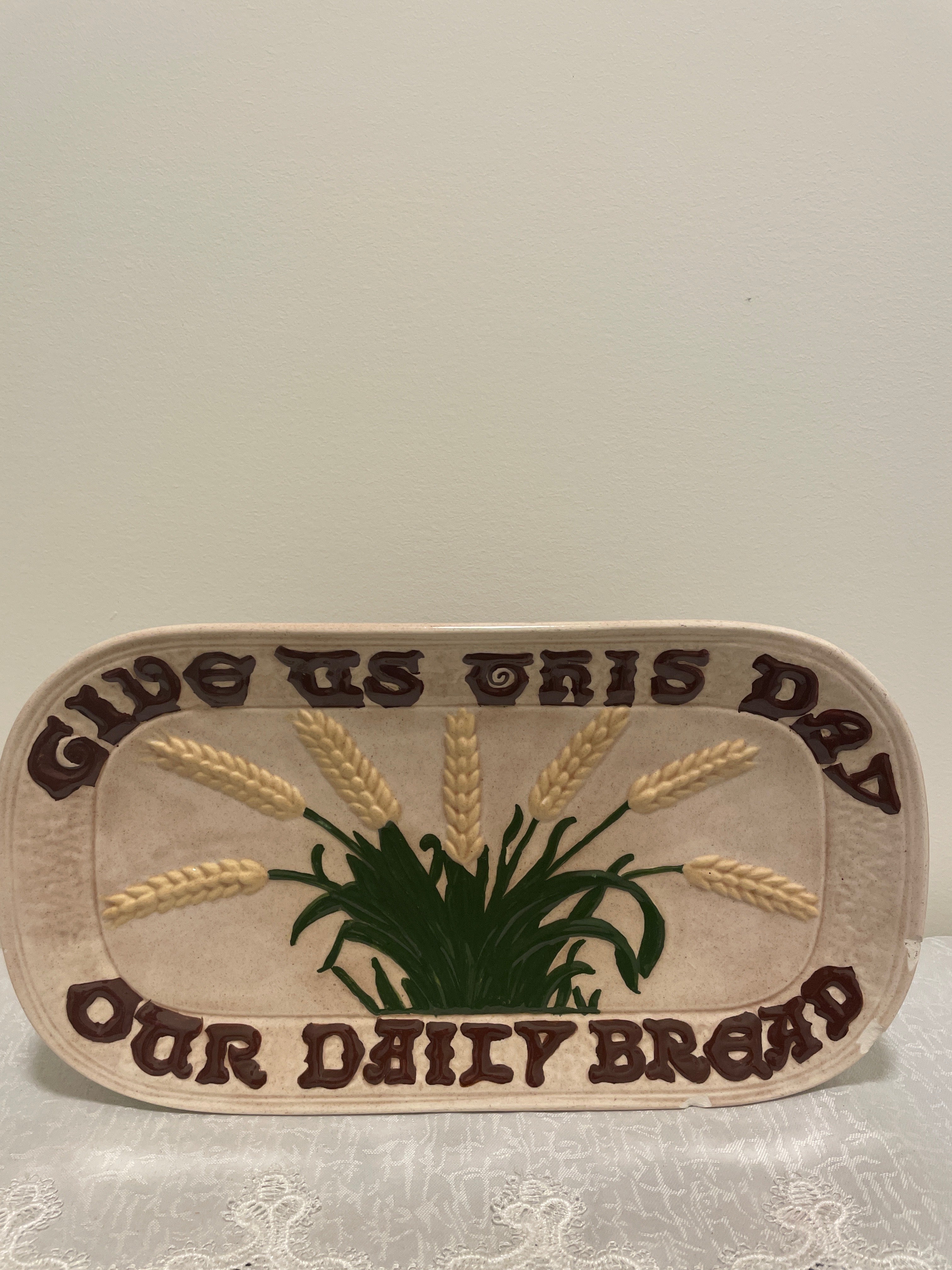 Vintage Holland Mold "Give Us This Day Our Daily Bread" platter
