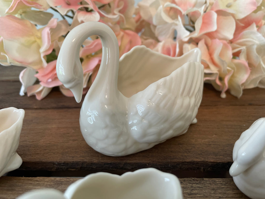 Vintage Lenox Ivory Swans porcelain dish