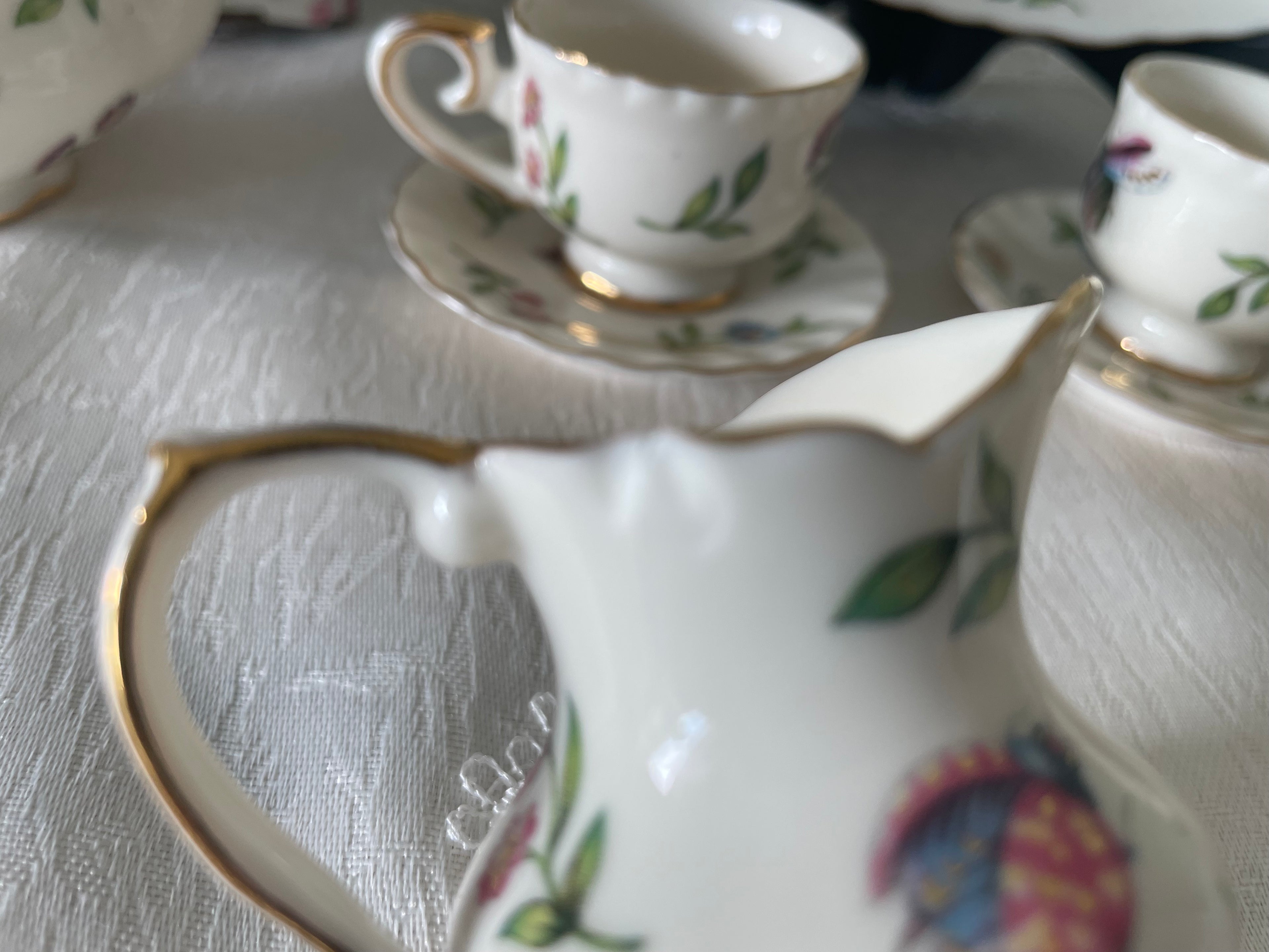 Adorable "Garden Tea Party" porcelain miniature tea set
