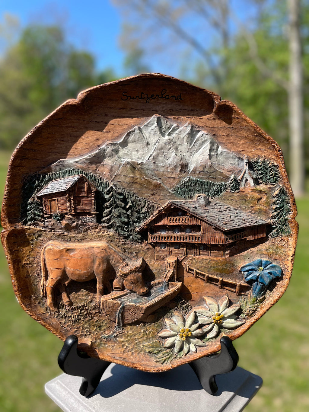 3D Swiss decorative wood resin plate