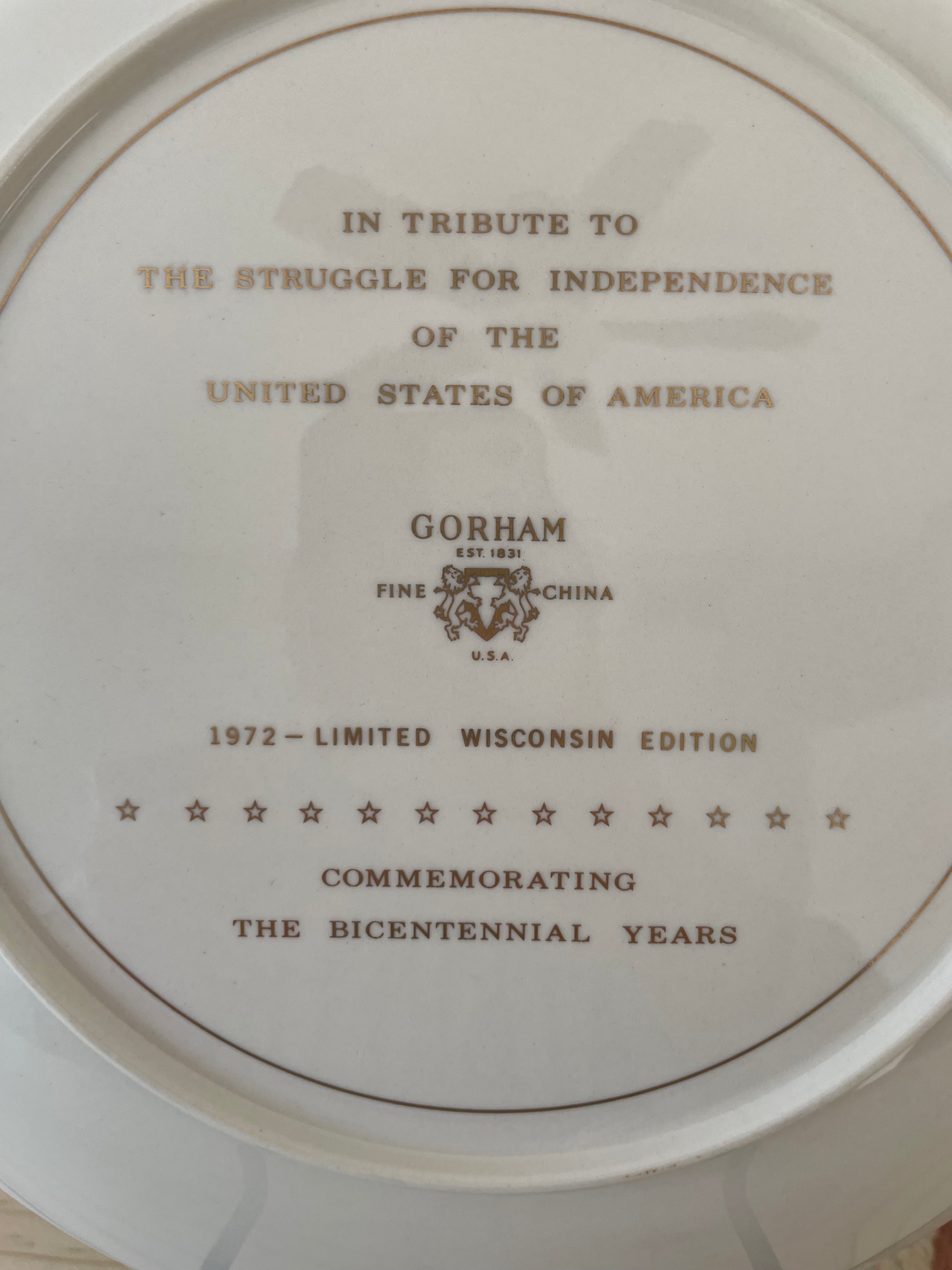 1972 Gorham Bicentennial plate