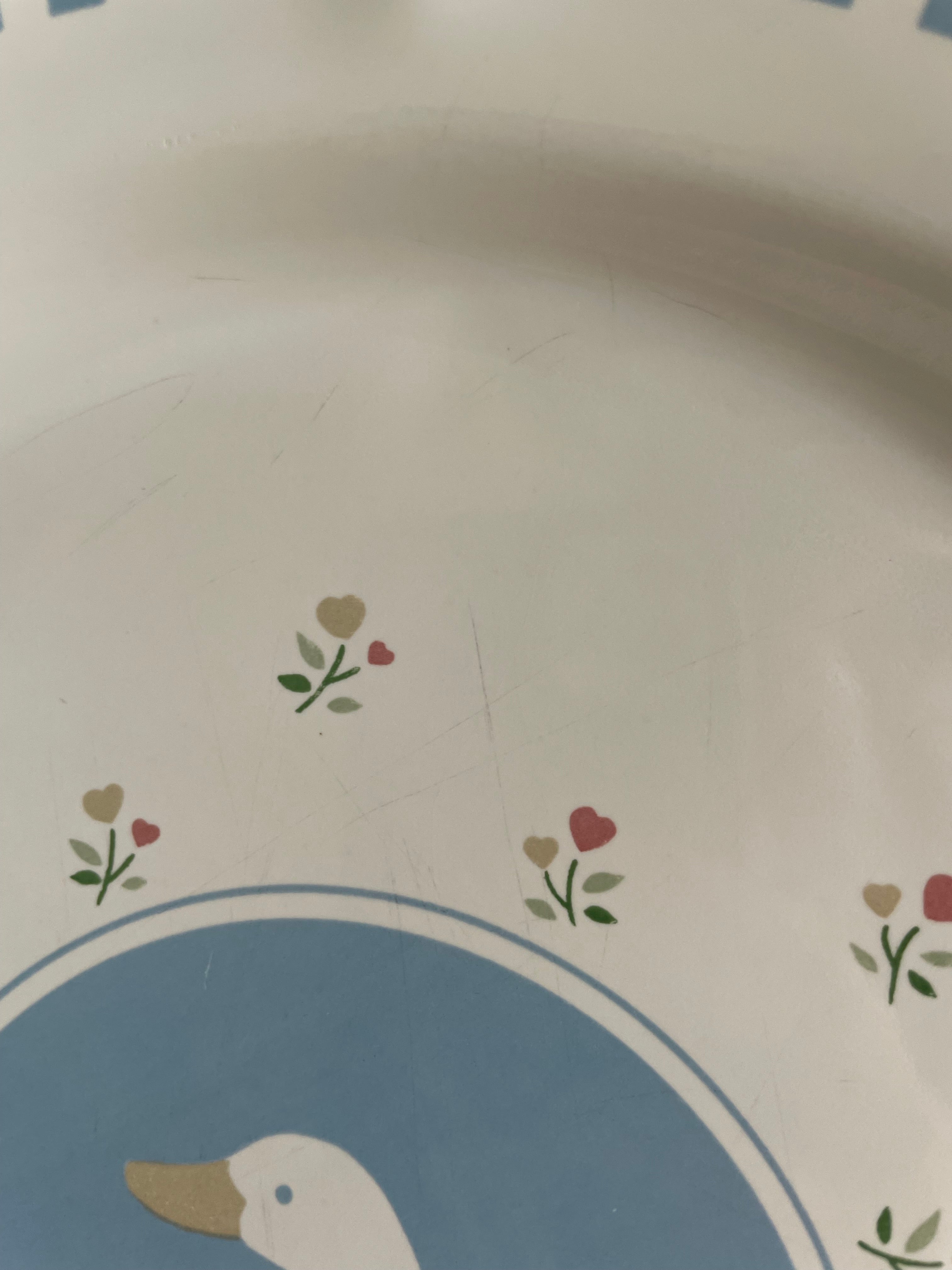 Moonlight goose stoneware plate