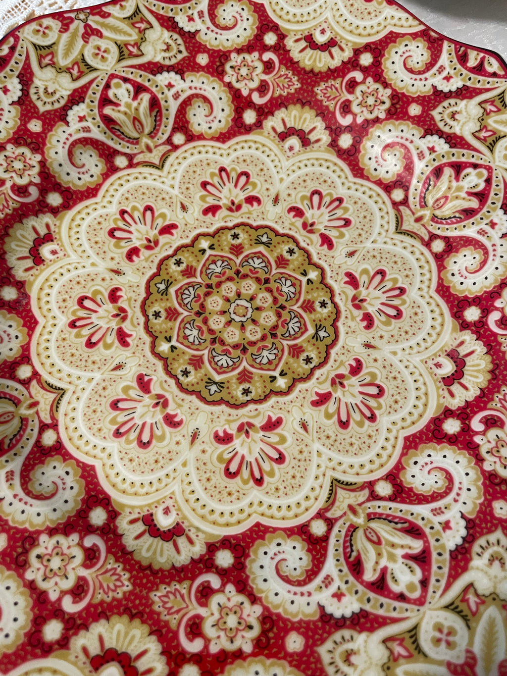 222 Fifth Lyria Saffron 8.5” plates