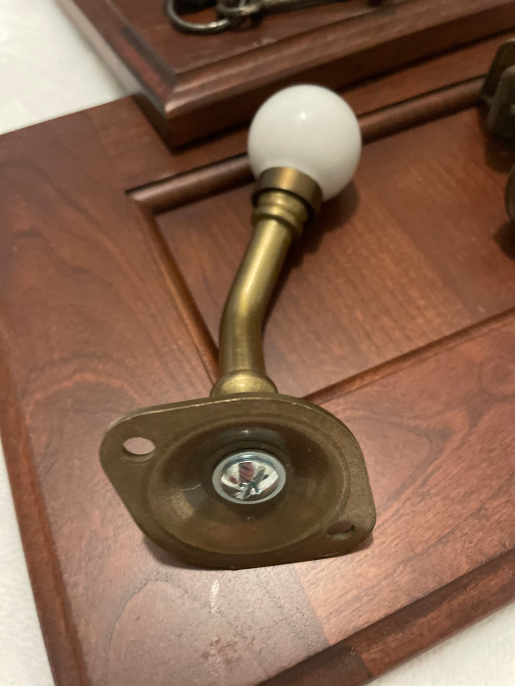Victorian-era door knobs & wall hook