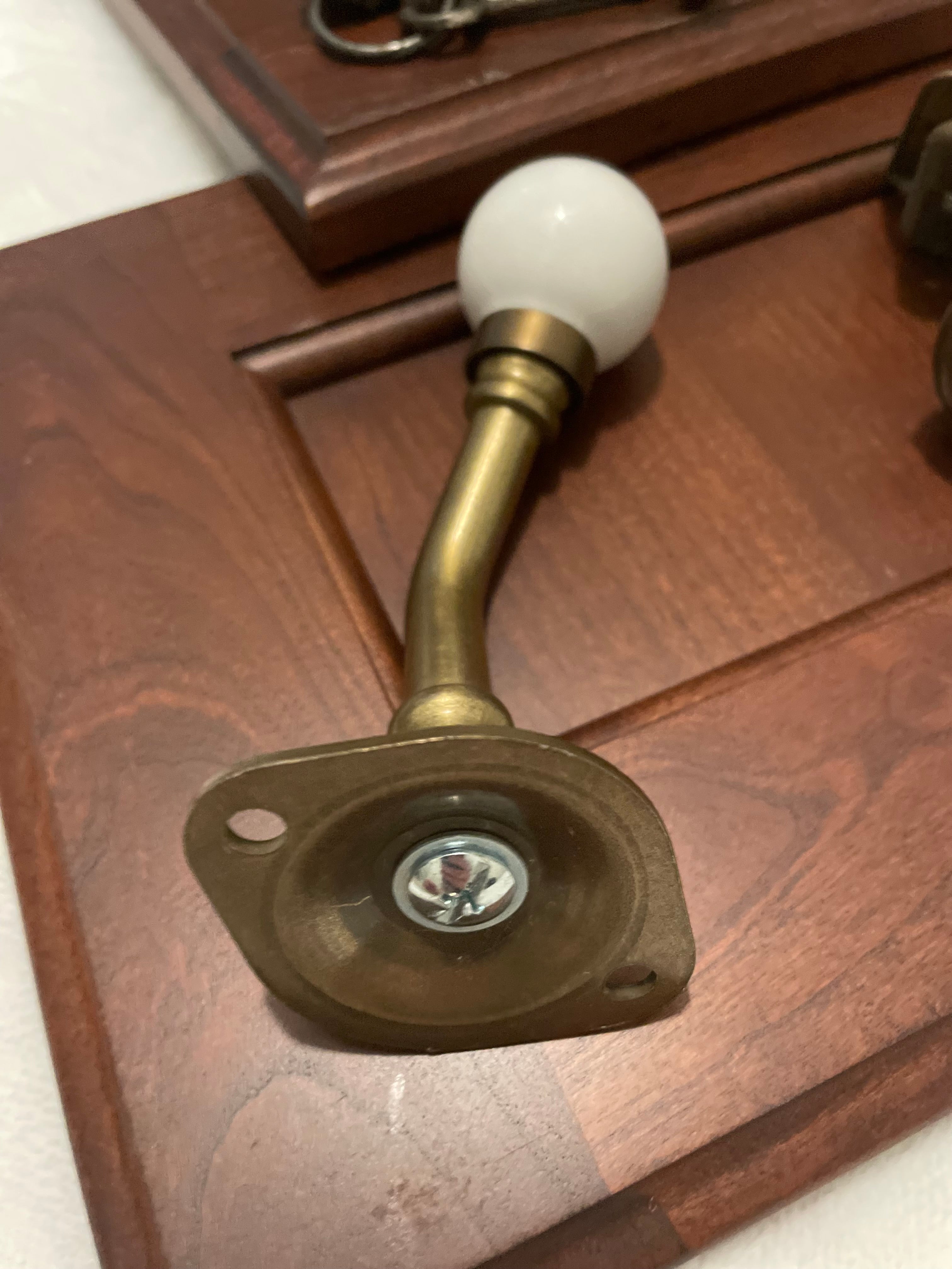Victorian-era door knobs & wall hook