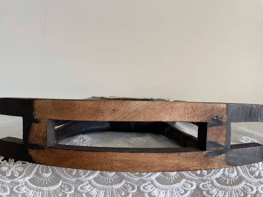 Vintage hand carved wood rocking horse