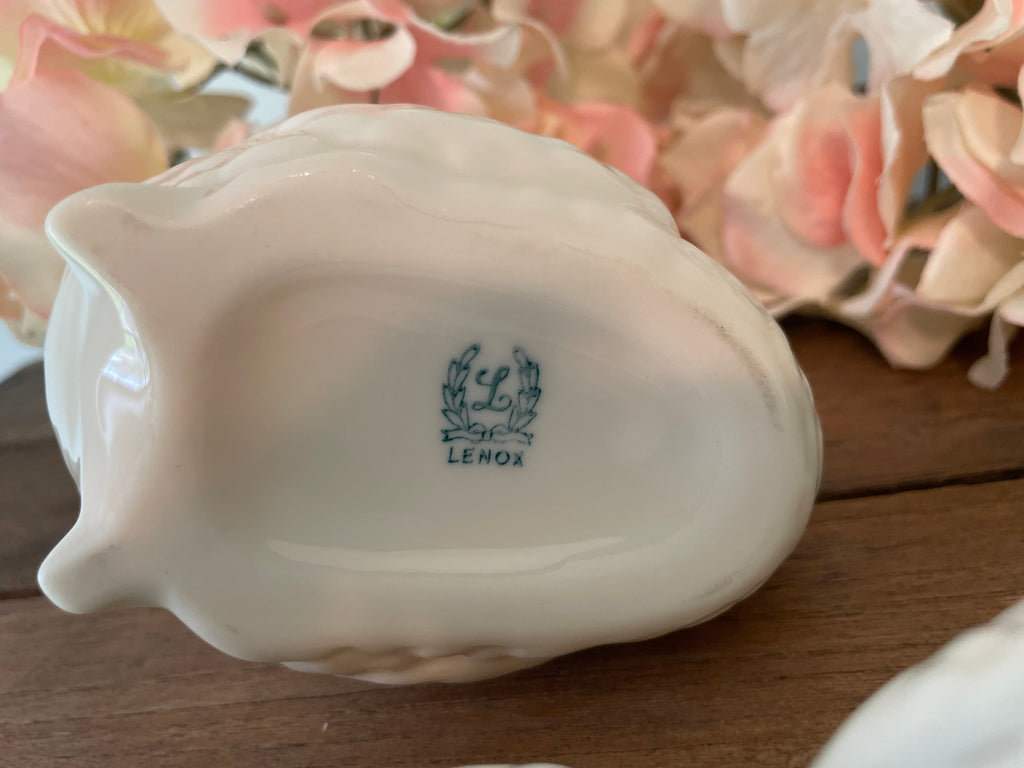 Vintage Lenox Ivory Swans porcelain dish