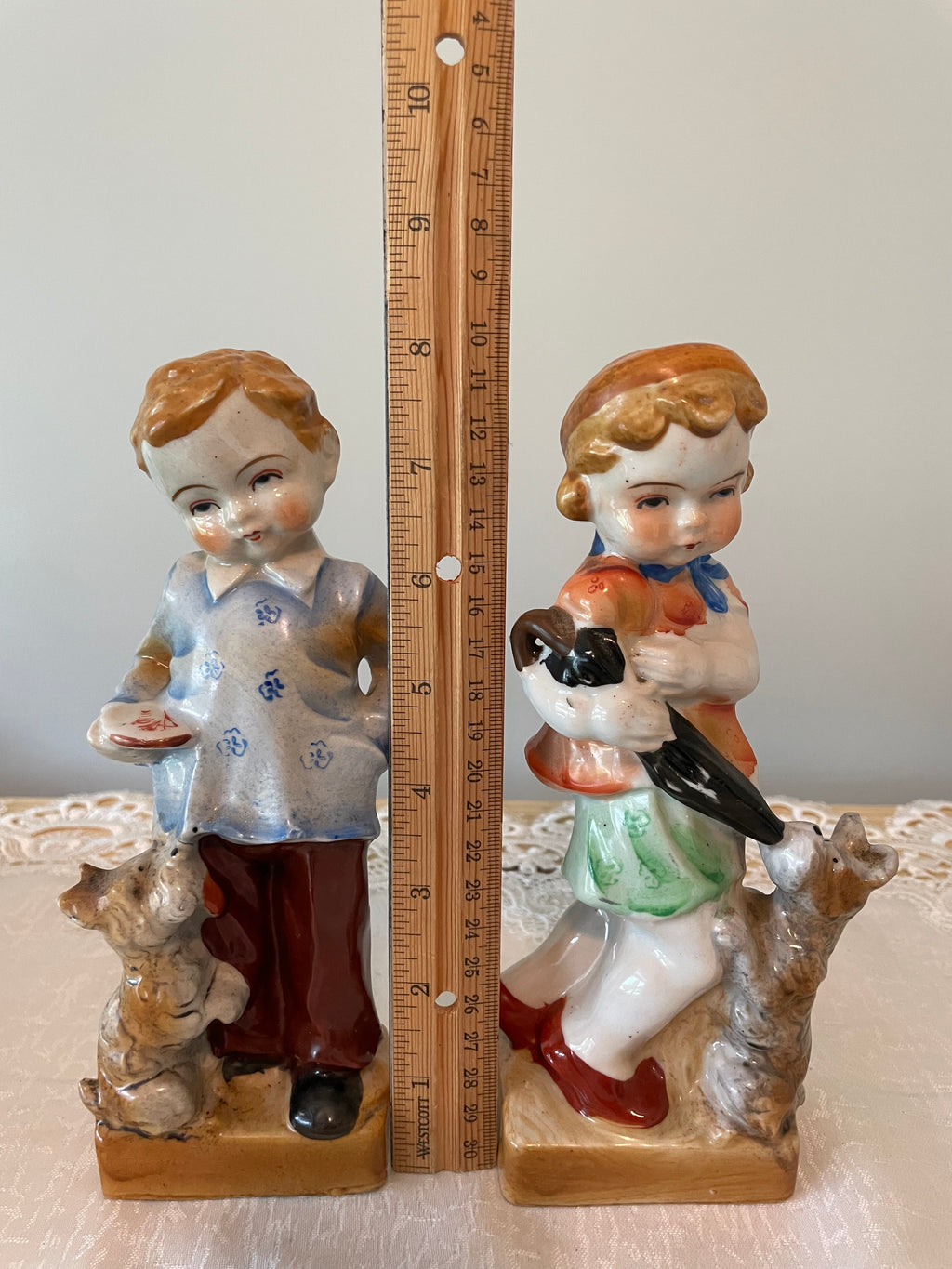 Vintage Japan hand painted boy and girl figurines