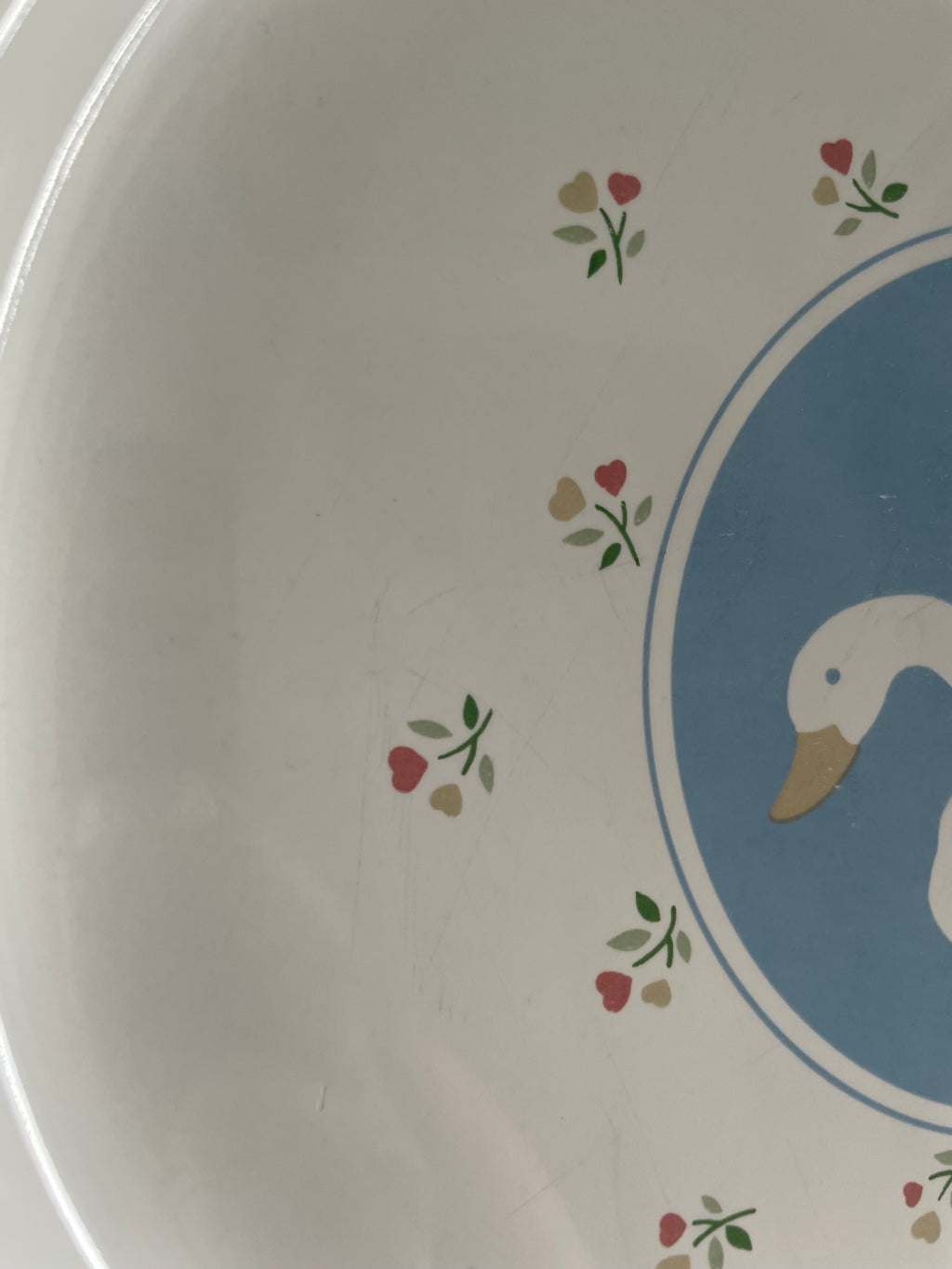 Moonlight goose stoneware plate