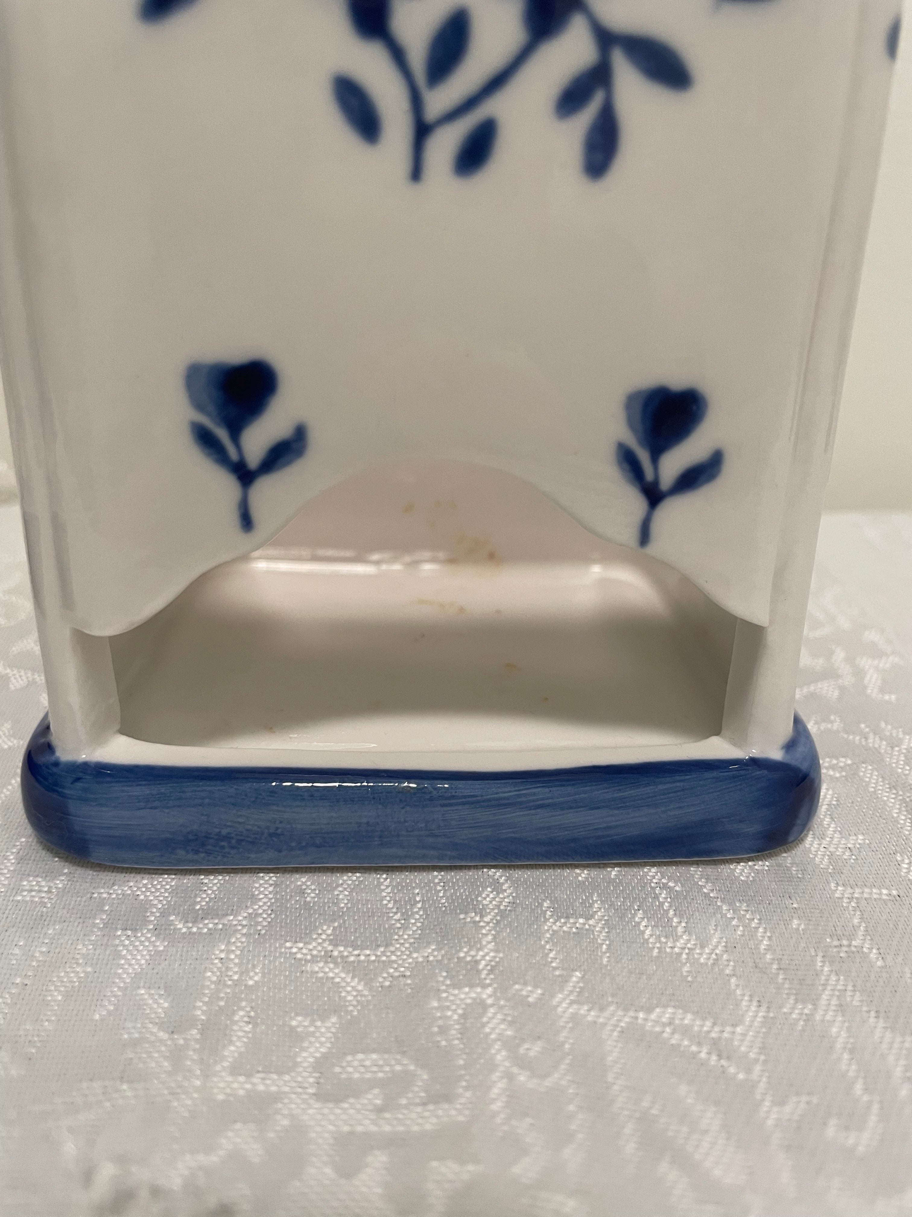 Blue and White tea bag holder