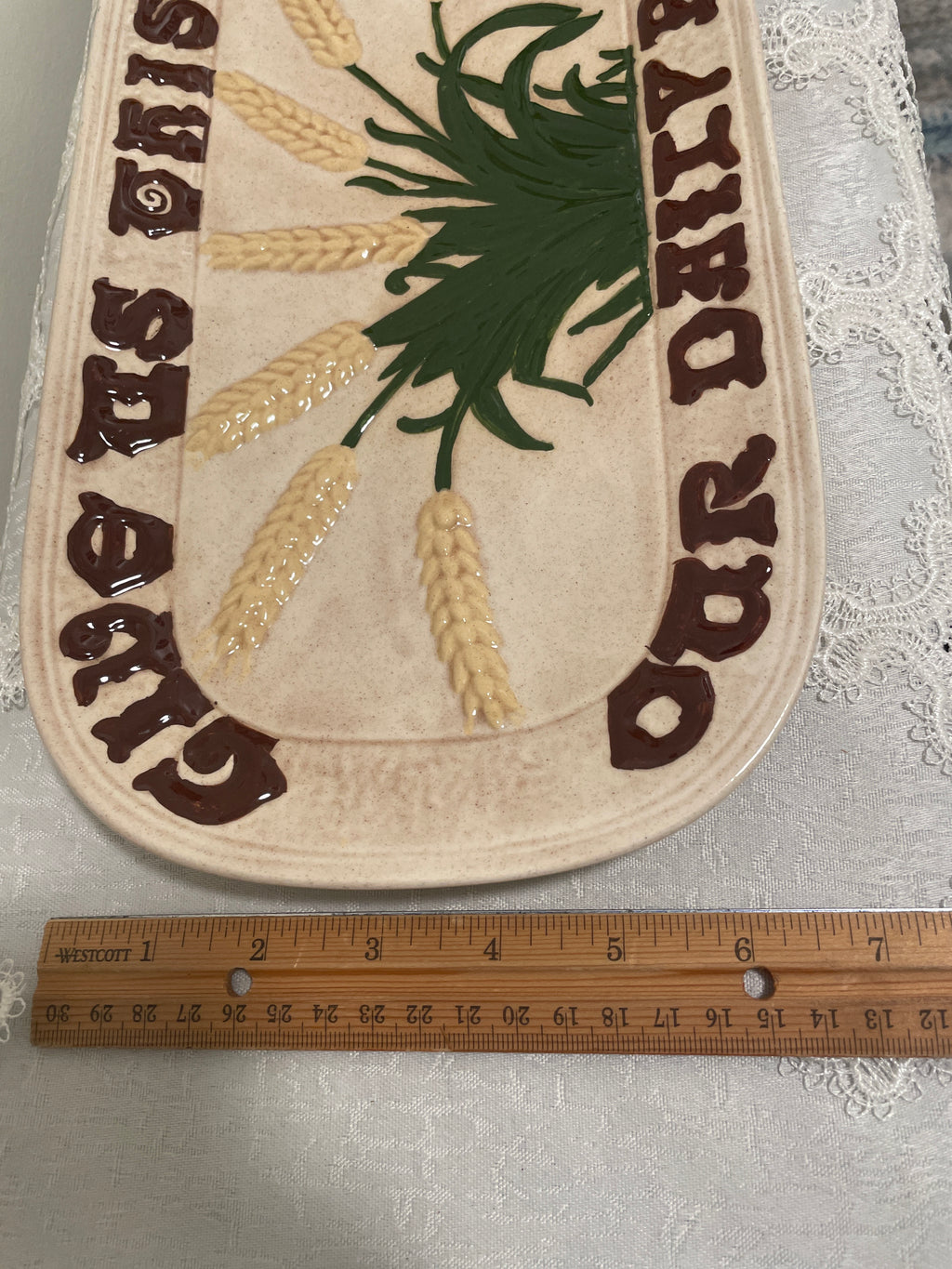 Vintage Holland Mold "Give Us This Day Our Daily Bread" platter