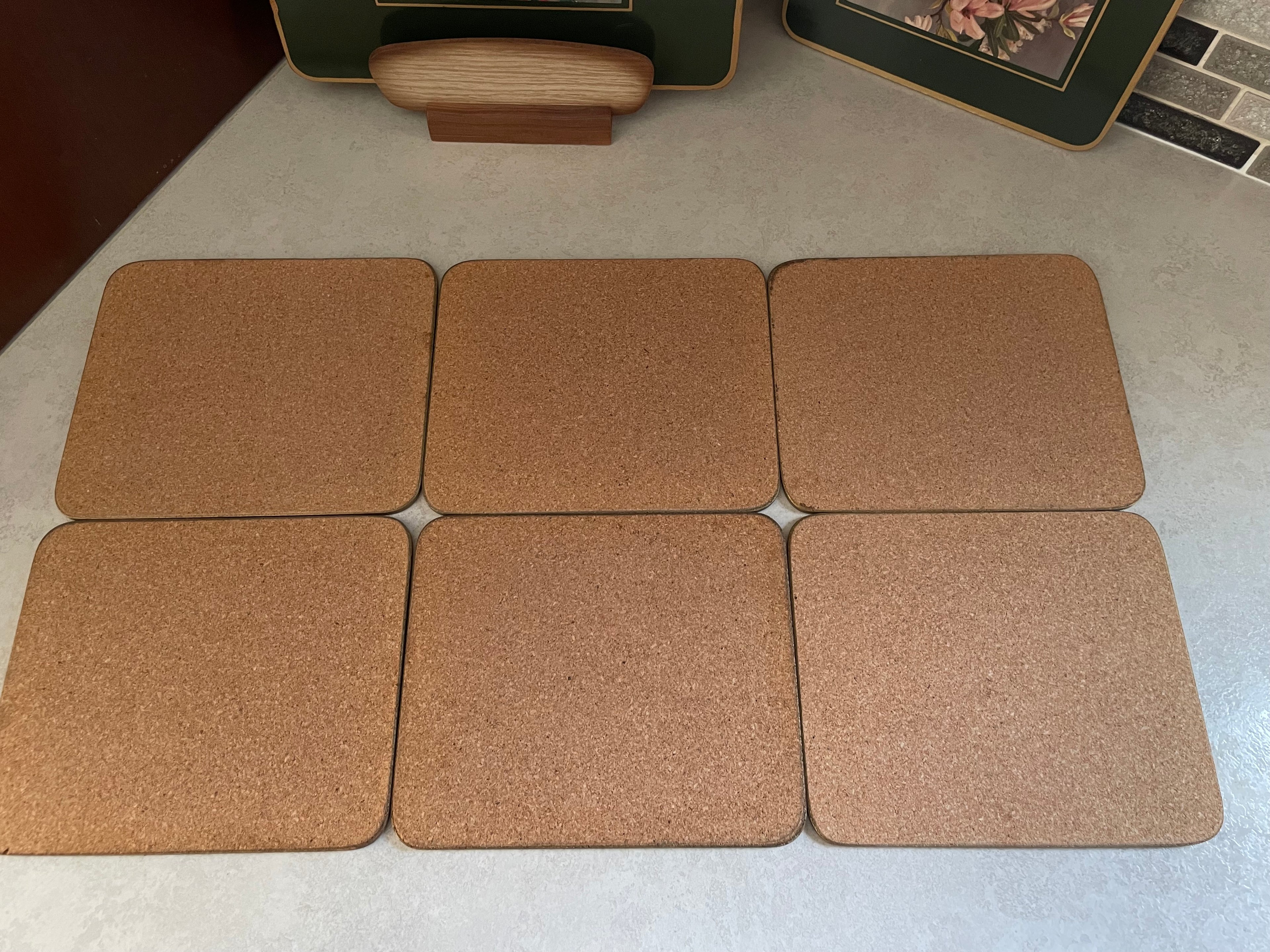 Clover Leaf cork-backed table mats
