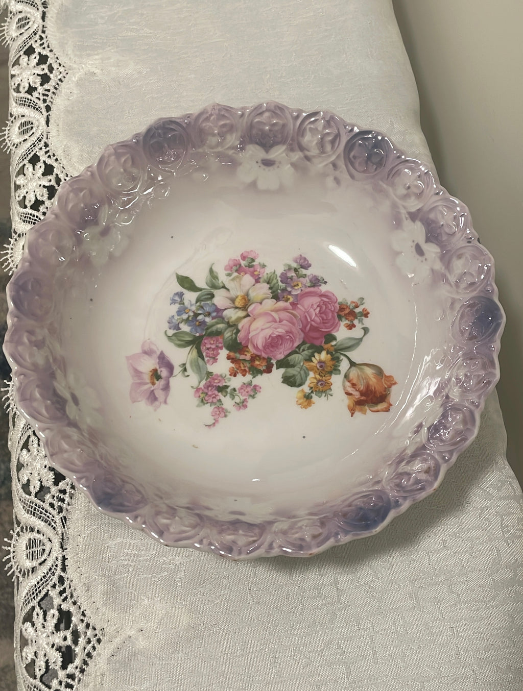 Bavaria 5-piece set Porcelain Floral Luster Serving & Berry Bowls