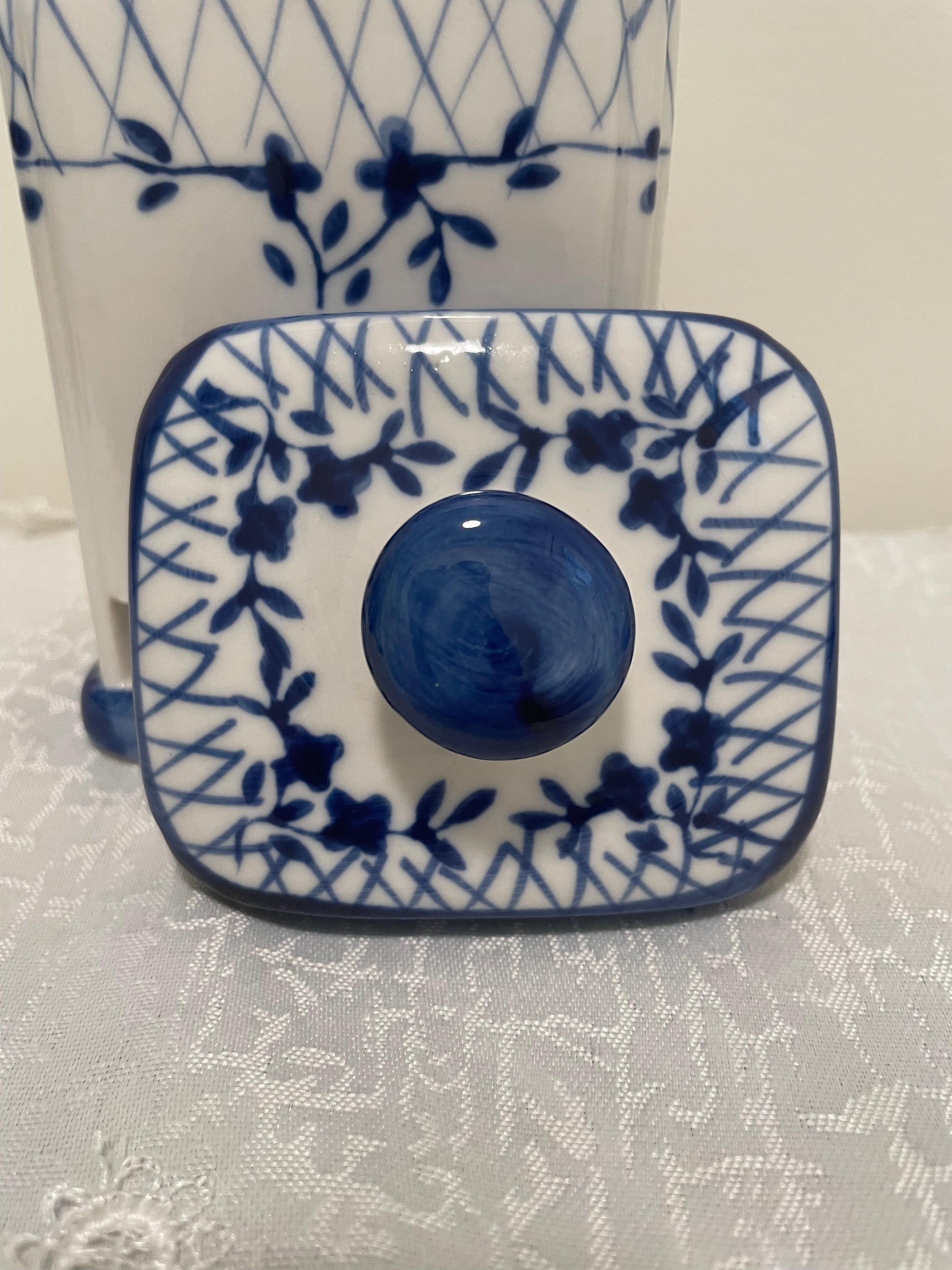 Blue and White tea bag holder