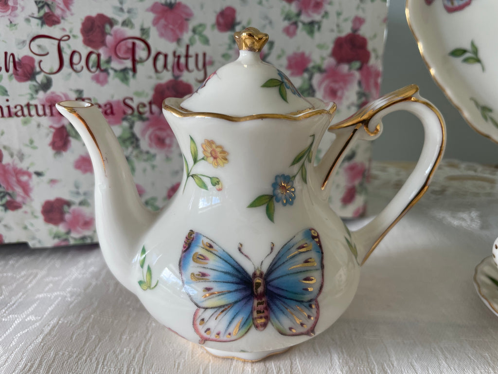 Adorable "Garden Tea Party" porcelain miniature tea set