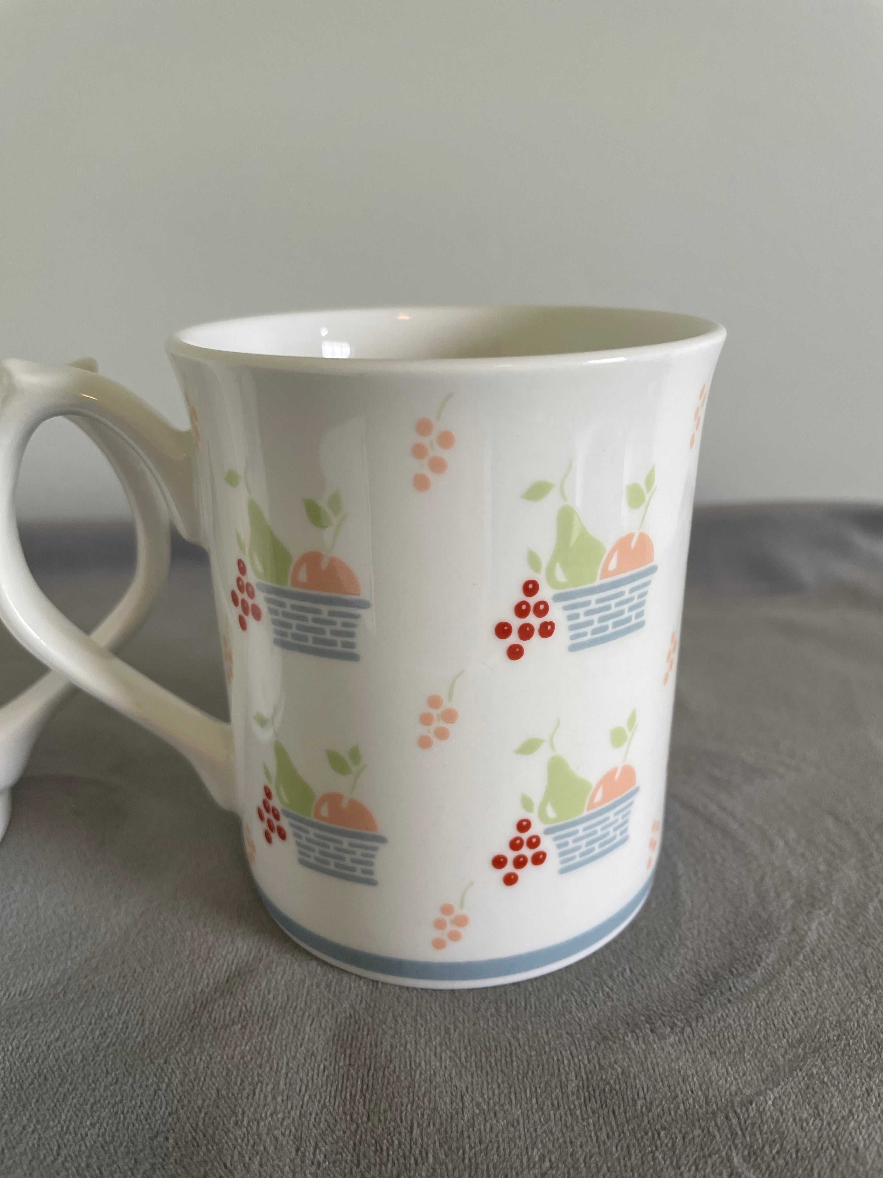Elizabethan Staffordshire "Apples & Pears" mugs