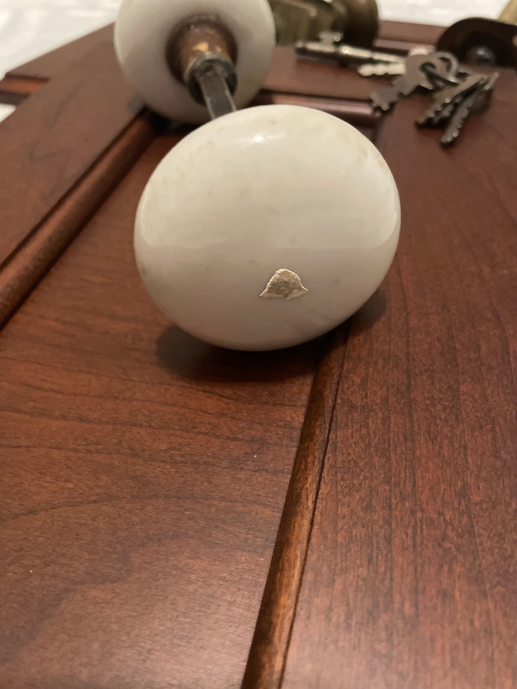 Victorian-era door knobs & wall hook