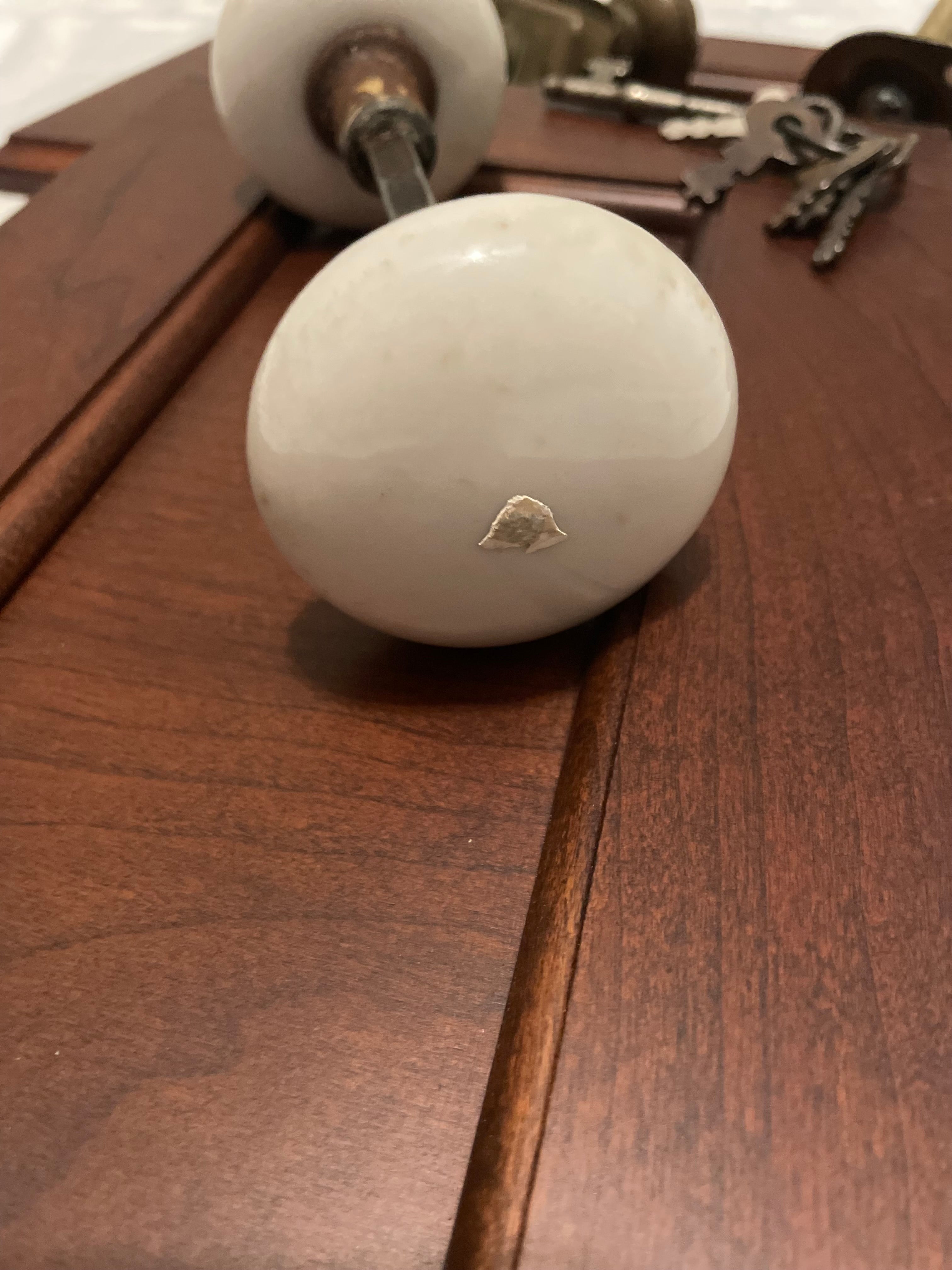 Victorian-era door knobs & wall hook