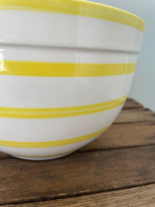 Cornishware yellow & white striped ceramic bowl