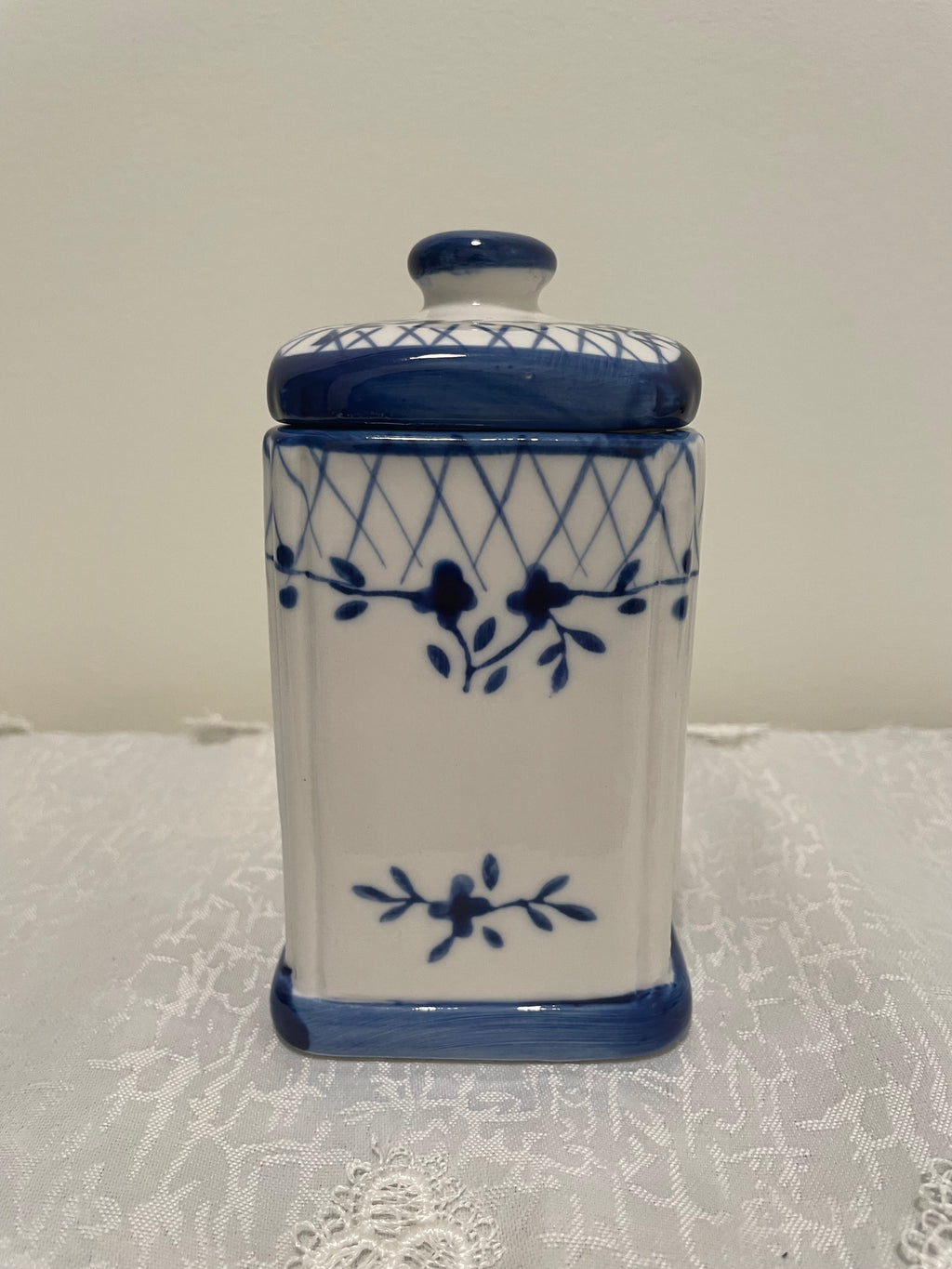 Blue and White tea bag holder