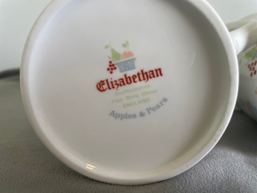 Elizabethan Staffordshire "Apples & Pears" mugs