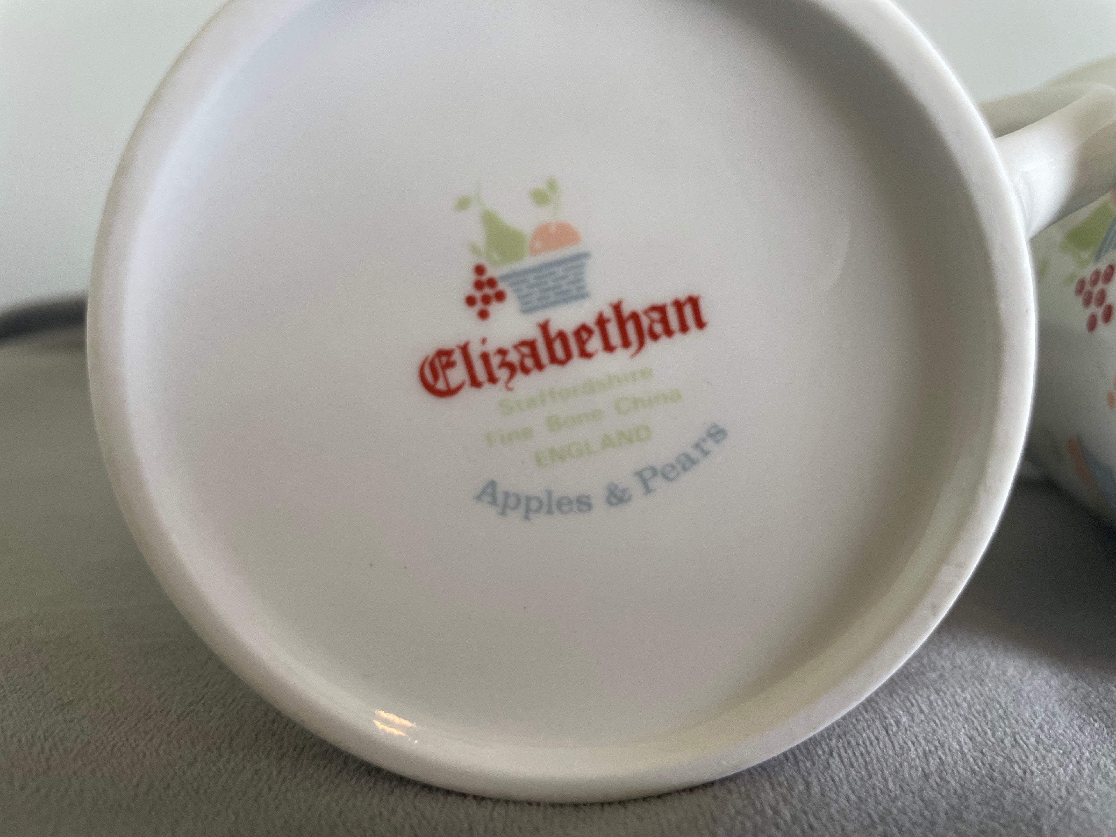 Elizabethan Staffordshire "Apples & Pears" mugs